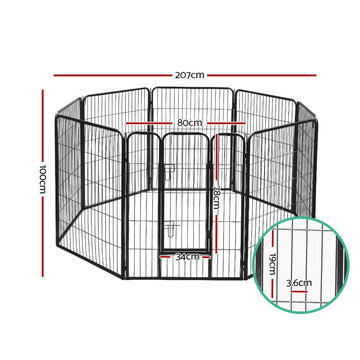 i.Pet 40" Pet Dog Playpen Kennel Puppy Enclosure Fence Cage Play Pen 8 Panel i.Pet